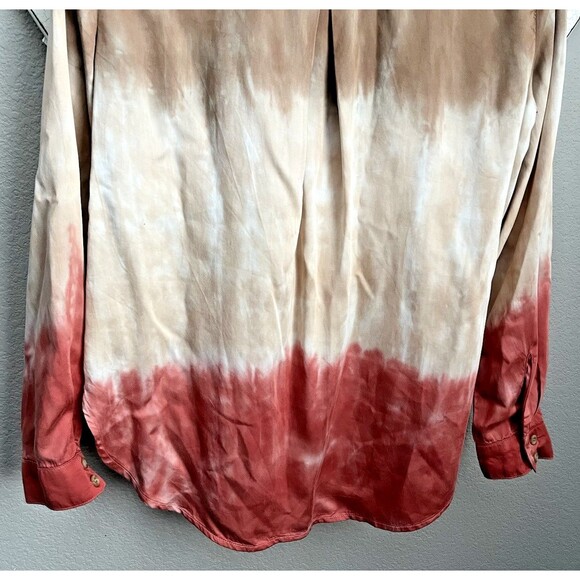 Bella Dahl Women’s M Button Down Flax Henna Ombre Dye Tencel Lyocell - Picture 7 of 7